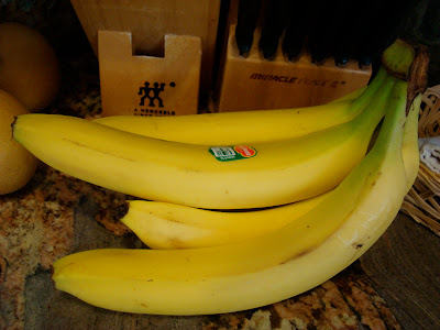 Bunch of bananas on countertop