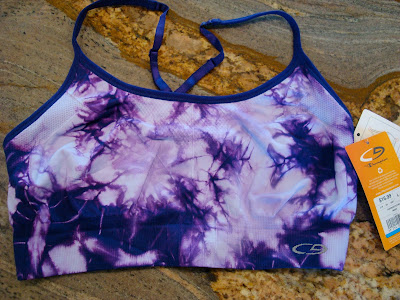 Tie-dyed purple sports bra