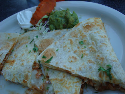 Plate of stacked cheese quesadillas