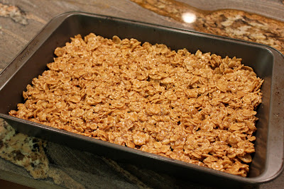 Special K Bars pressed into pan
