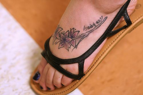 Foot Tattoos Flowers More ideas for foot ta