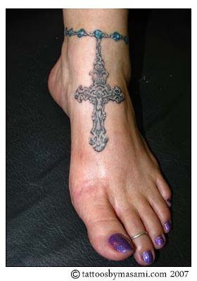 Just want to share about cross tattoos on foot design , i think you will