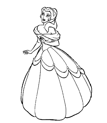 disney princesses coloring pages belle. Disney Princess Belle Coloring