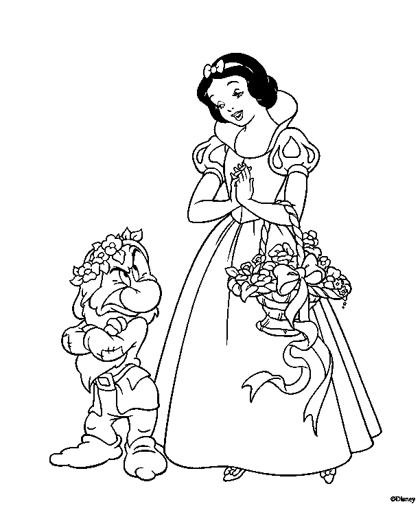 Free Printable Snow White Princess Coloring Pages title=