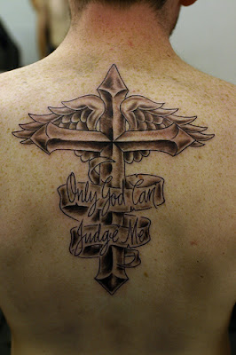 Cool Cross tattoos with Wings for Man