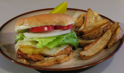 Chicken Teriyaki Burger with Grilled Pineapple