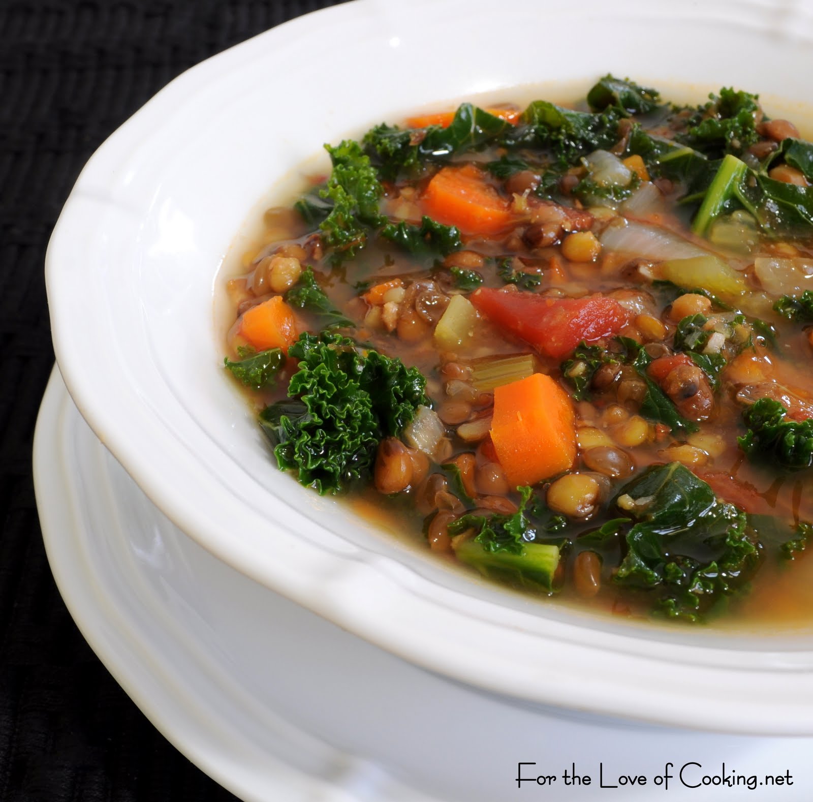 Lentil, Kale and Bacon Soup For the Love of Cooking