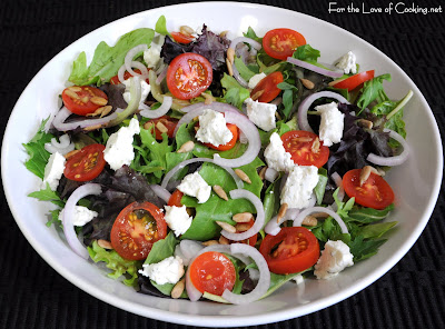 Mixed Greens with Herb Goat Cheese and Wildflower Honey Vinaigrette