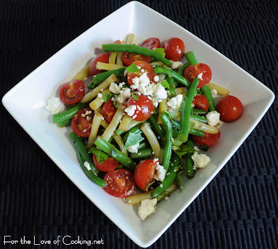 Green and Yellow Beans, Tomatoes, and Basil in a Balsamic Vinaigrette