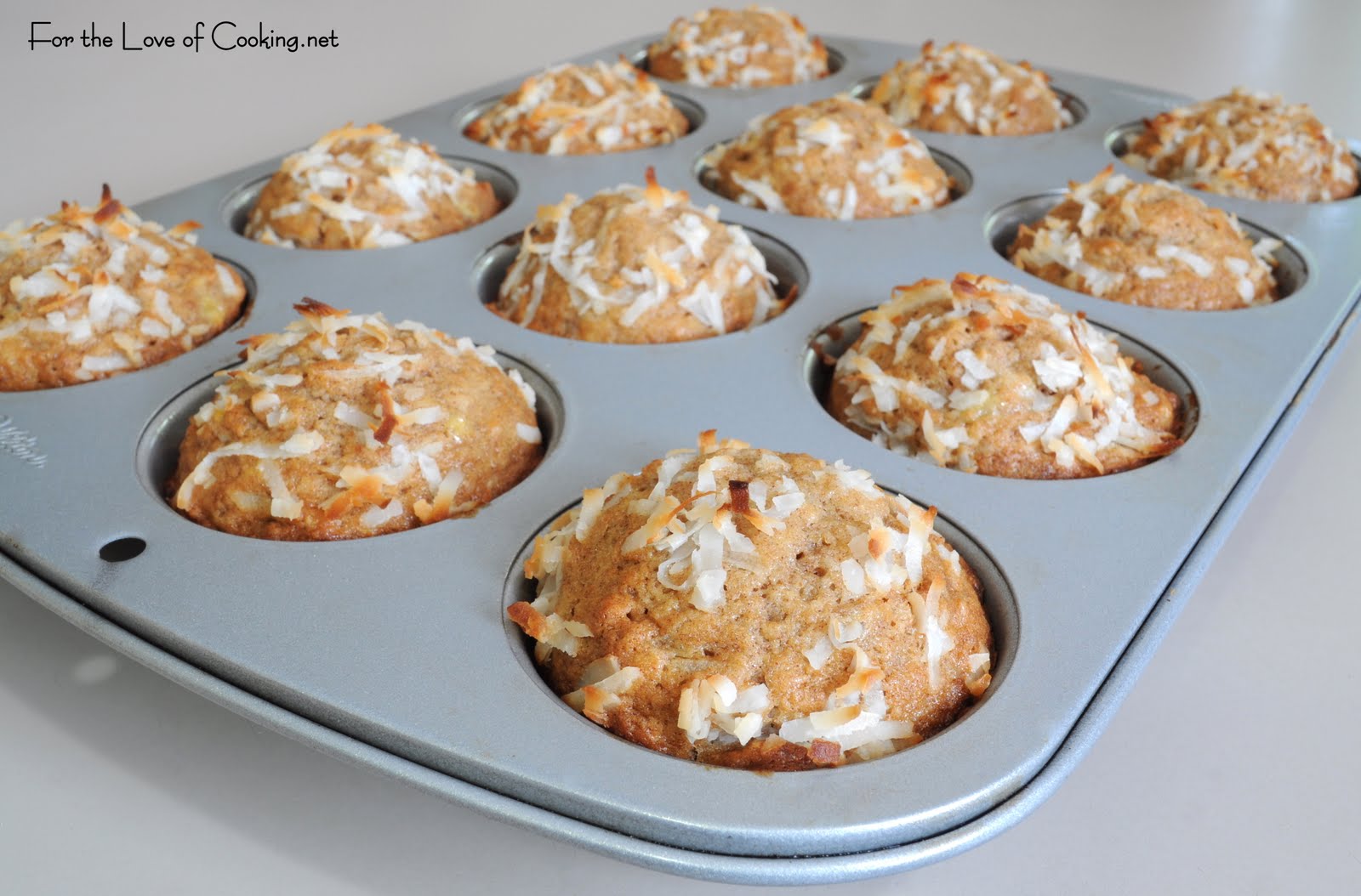 Banana, Coconut, and Pineapple Muffins For the Love of Cooking