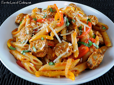 Penne with Sausage, Peppers, and Homemade Marinara