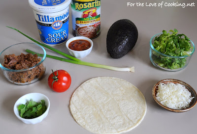 Shredded Beef and Avocado Tostada