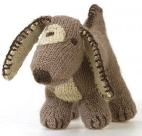 Knitted Dog Toy Woof Content in a Cottage