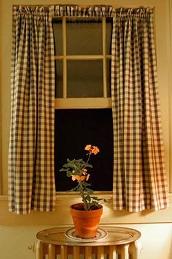 Blue and White checked curtains in my bedroom