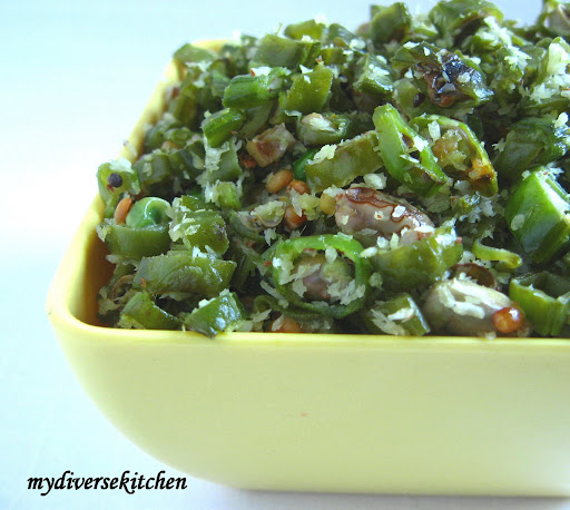 Avarakkai Poduthuval Thoran Green Hyacinth Beans With Coconut