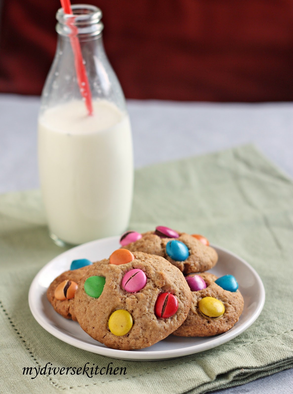 My Diverse Kitchen Chocolate Rainbow Polka Dot Cookies (a.k.a Smarties