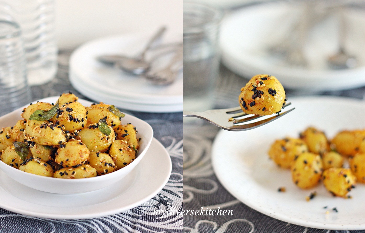My Diverse Kitchen Spiced Baby Potatoes with Sesame Seeds