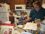 Kaden and Grandma making cookies