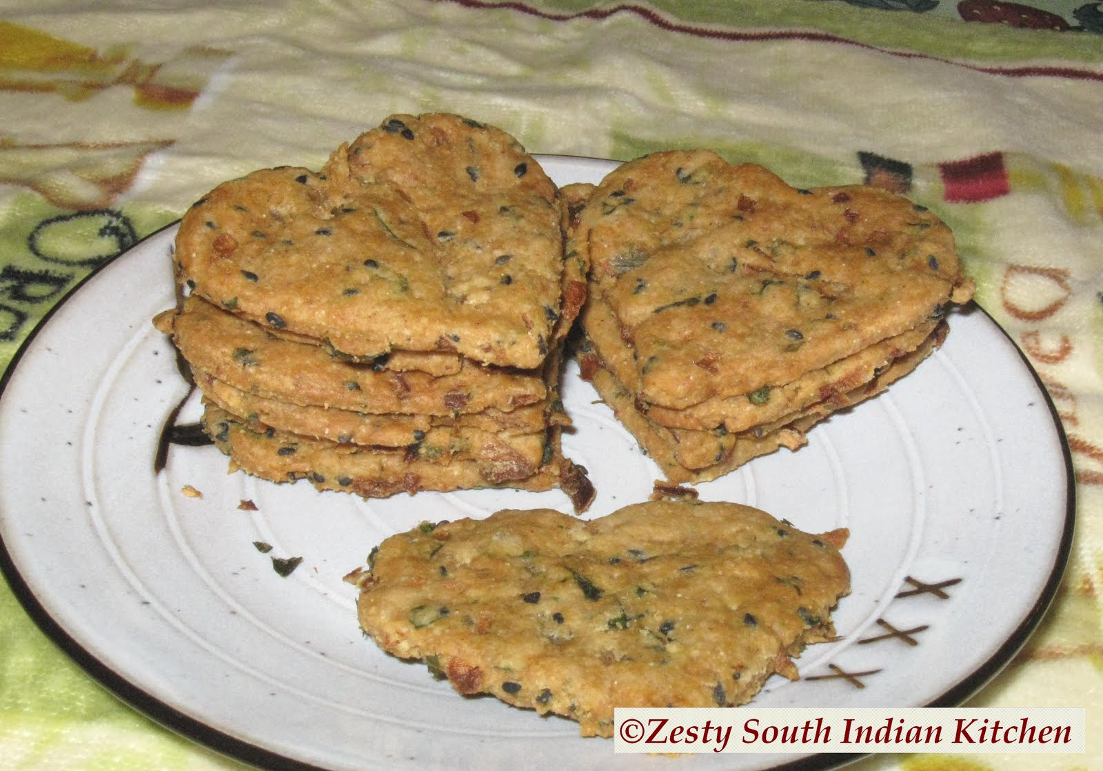 Spicy onion Barley crackers Zesty South Indian Kitchen