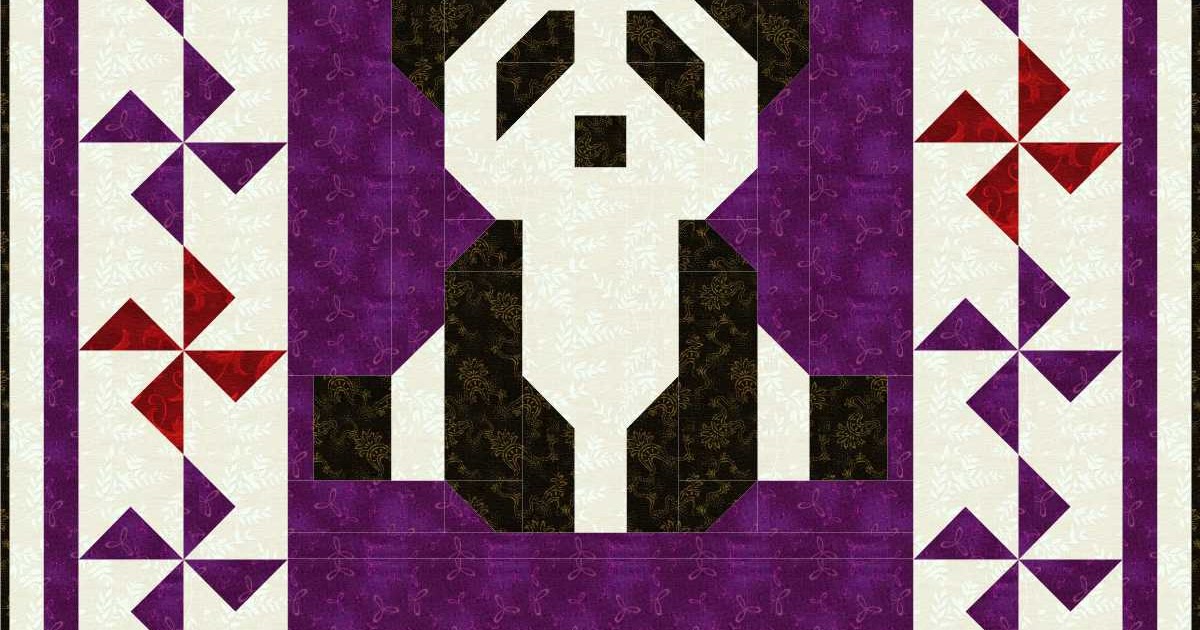 Crafty Musings Purple Patchwork Panda