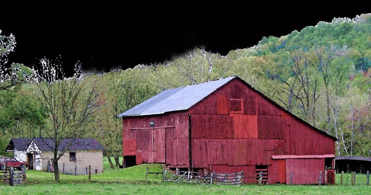Country Corner Red Barns and Spring Green