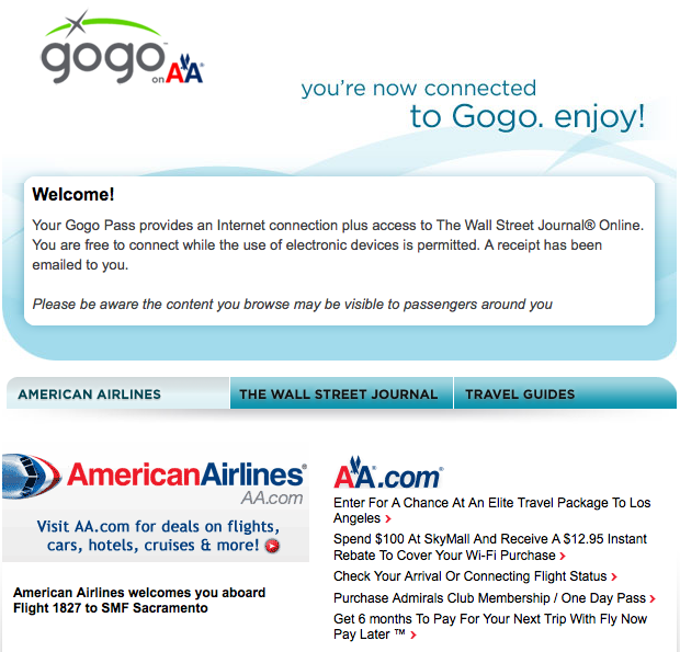 MartinOg Technology and iPhone Blog On American Airlines Wifi with