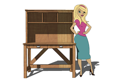 computer desk hutch plans