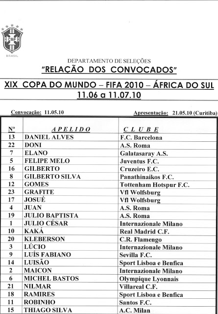 2010, Futebol, Oficial, Seleção Brasileira, Uniforme, Copa do Mundo