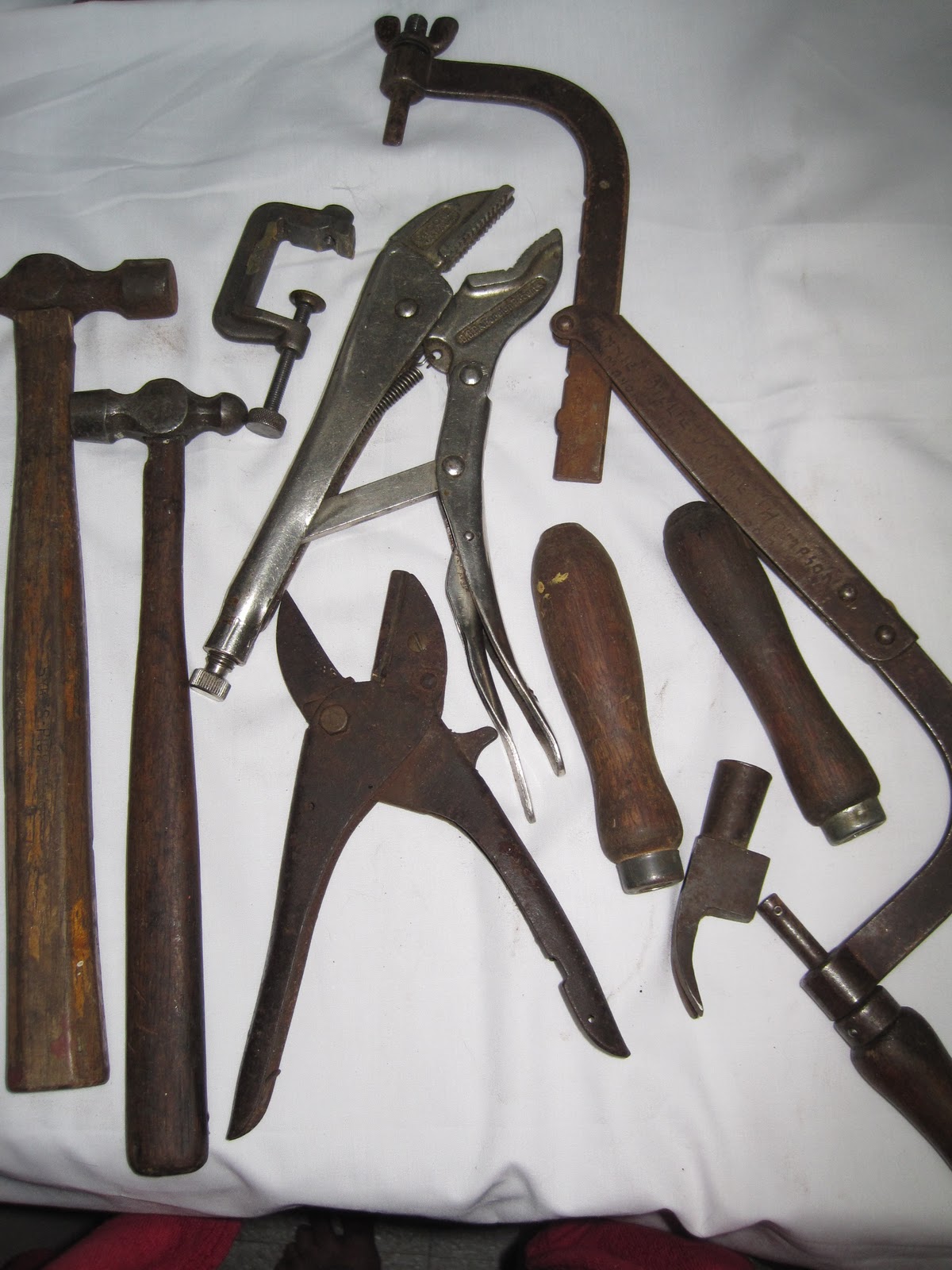  Waste Not Do Want Junk Love = sorting old tools, rusty metal, nuts