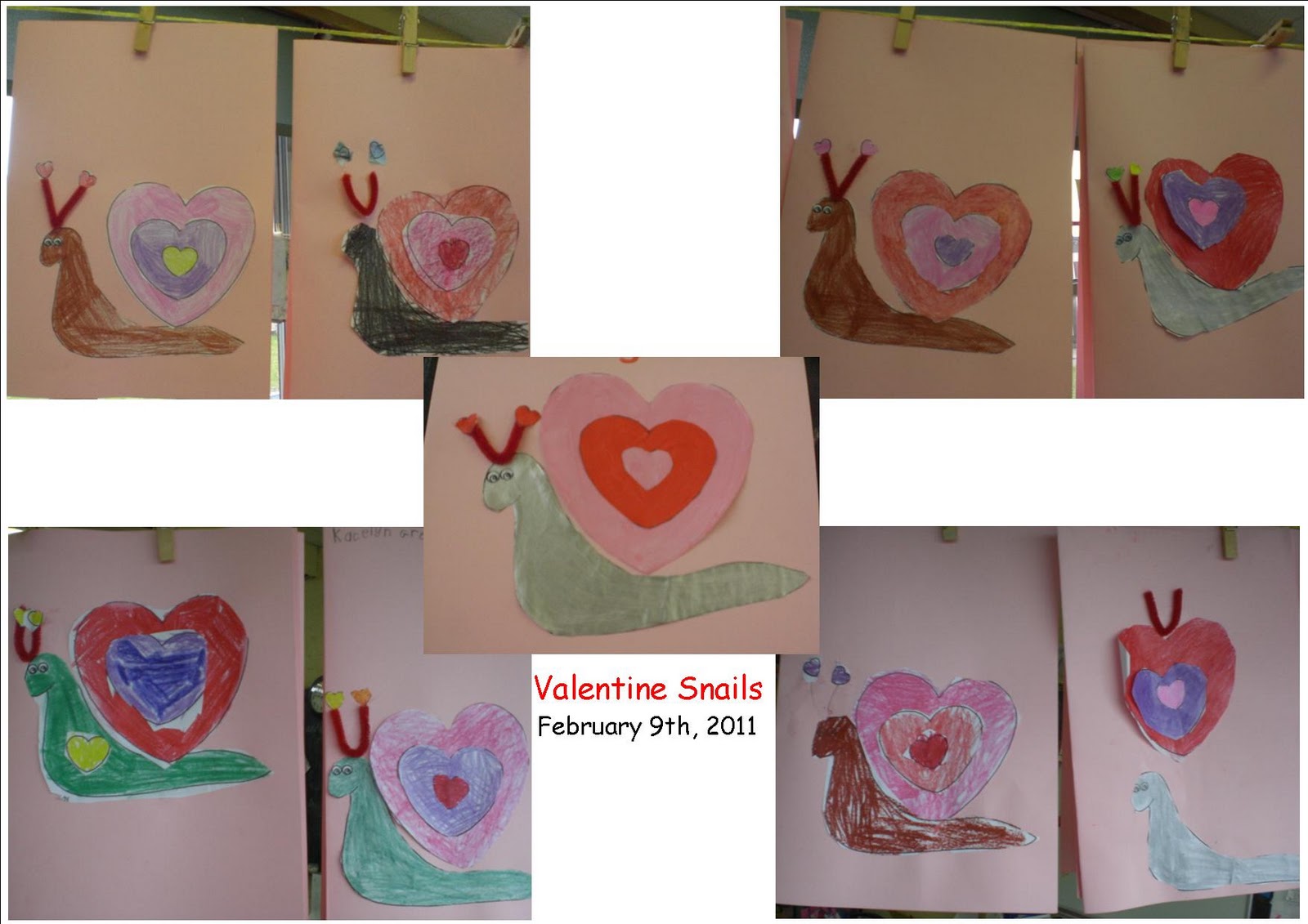 Senior infants valentine snails Art, Music and Drama Page: Valentine Snails: Senior infants