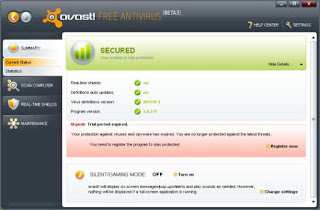 Screenshoot Avast Free Antivirus 5.0.545