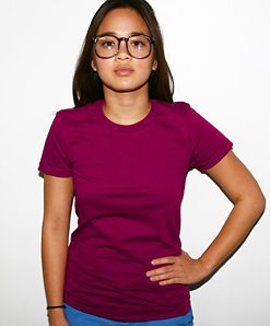 pink raspberry american apparel tshirt model