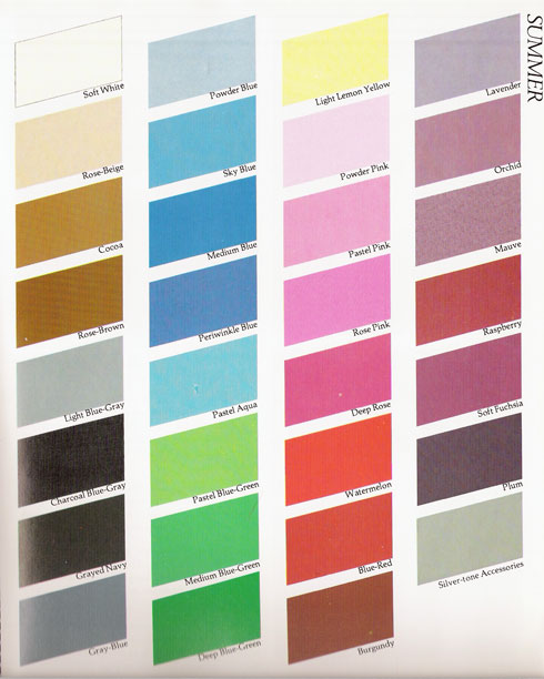 Season Color Chart