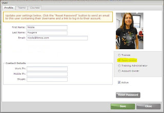 screenshot of the ‘Team Leader’ role in the lms