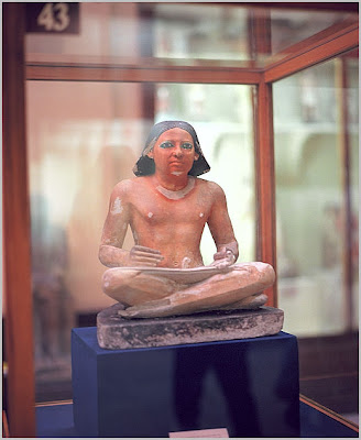 من روائع المتحف المصرى بالقاهرة(1) Seated+statue+of+Scribe