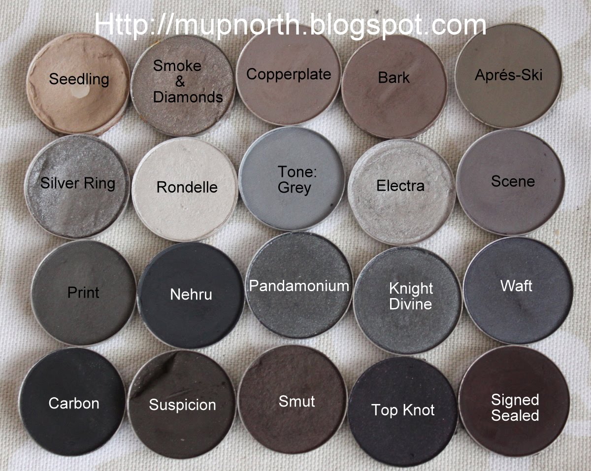 Mary Eyeshadow Color Chart
