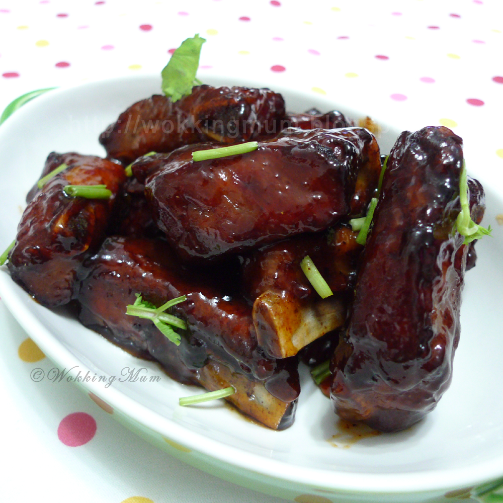 Let's get Wokking! Pork Ribs in Plum Sauce 排骨梅子酱 Singapore Food Blog