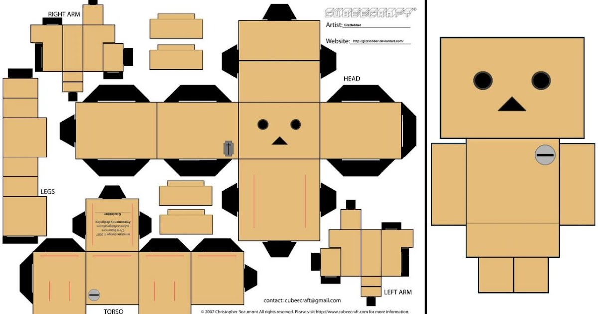 Free Paper Crafts and Models Danbo Cubeecraft