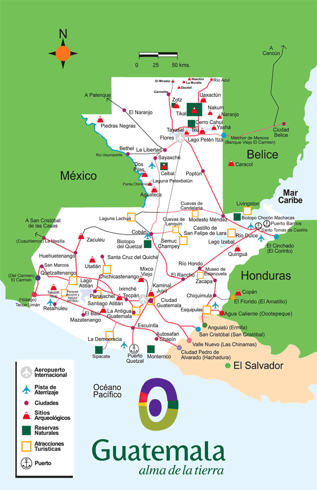 Guatemala Mapa Rios