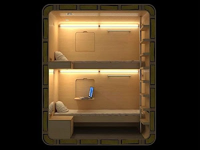 Interior da Sleep Box - Caixa para dormir em segurança