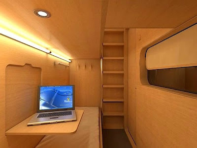 Cama com suporte para computador da Sleep Box - Caixa para dormir em segurança
