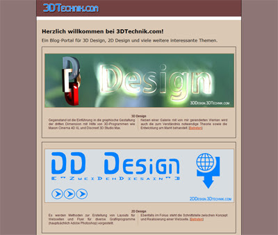 Die neue Portal-Seite von www.3DTechnik.com