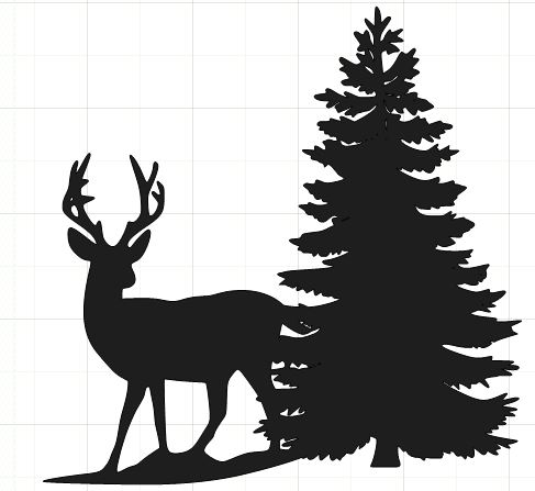 HAPPY2BSCRAPPIN & REVIEWING: Deer Silhouette with tree