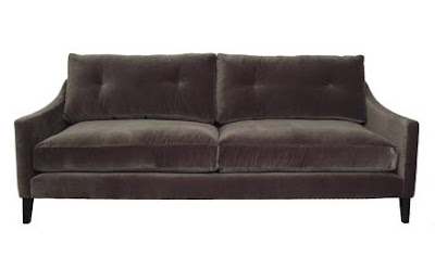 brown velvet sofa