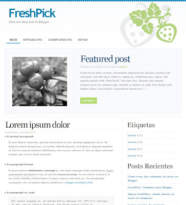 FreshPick Blogger Theme