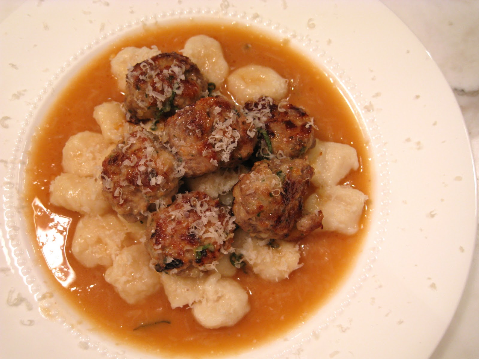 Gnocchi, Meatballs and a Veal Madeira Sauce