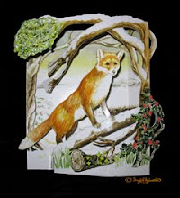 3D Winter Wildlife Christmas Card: 3D Fox Christmas Card