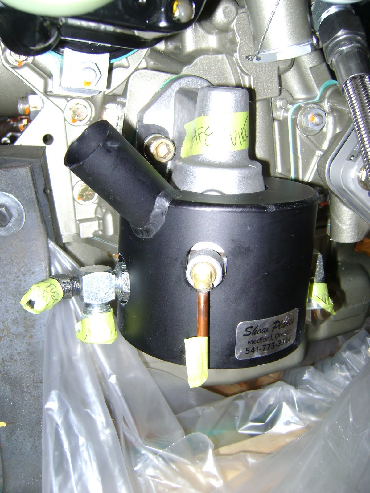 to JT's RV8 Aircraft Factory! Fuel Pump Cooling Shroud Installed