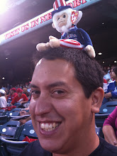 Dustin with an Angels monkey on his head