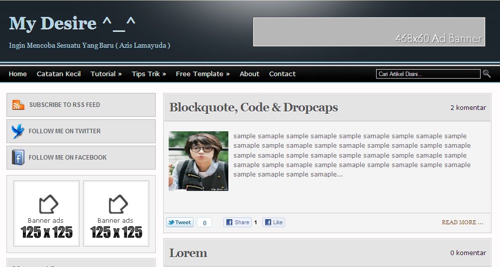 My Desire Blogger Template